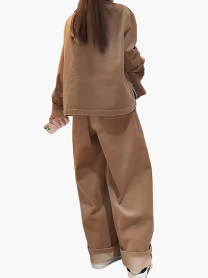 Damen Oversized Anzug Zweiteiler Set – Eleganter Freizeit-Look für Herbst und Winter