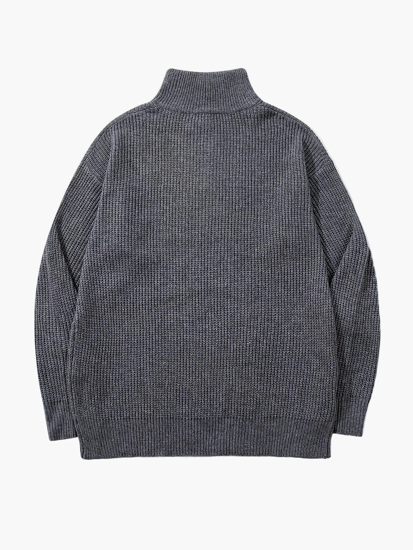 Men's knitted sweater with zipper and high collar – Casual leisure style for spring & autumn