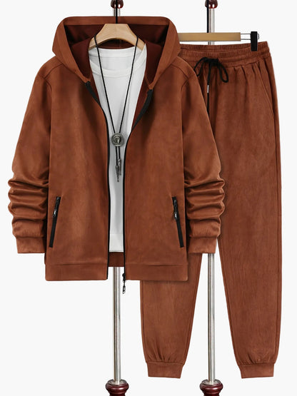 Herren Freizeit Jogginganzug Set mit Kapuzenjacke und Jogginghose – Sportlicher Stil für Alltag und Fitness