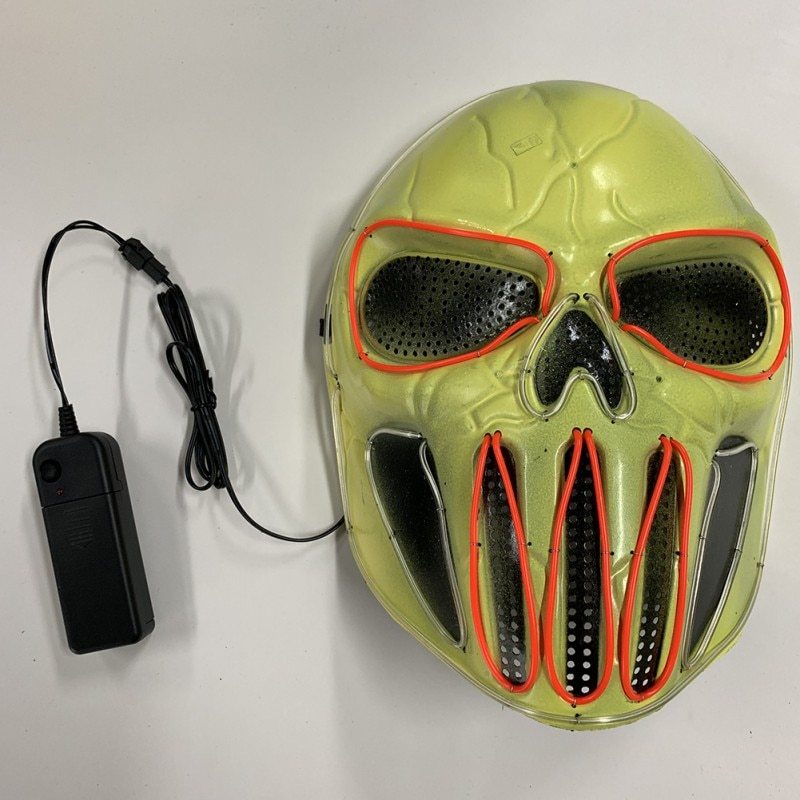 Halloween LED Skull Mask for Adults – Glowing Party and Costume Mask