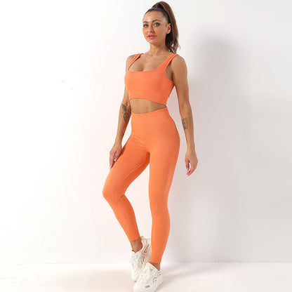 Kim – 2-teiliges nahtloses Yogaset mit sportlichem Hochbund und Bauchhebendem BH