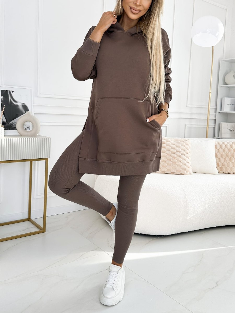 Donald – Sportlicher Casual Kapuzenpullover mit dicker Leggings im Set