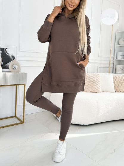 Donald – Sportlicher Casual Kapuzenpullover mit dicker Leggings im Set