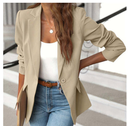 Zoe – Solide Farbige Langärmelige Strickjacke für Frauen