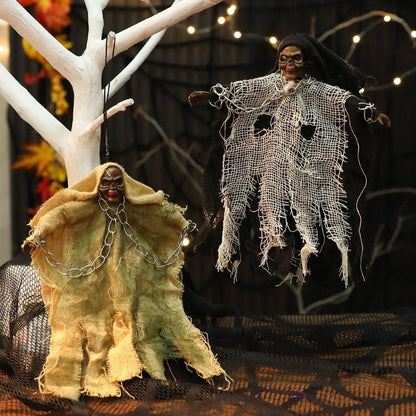 Halloween Hanging Ghost Chain with Glowing Eyes – Creepy Decoration for Halloween Parties