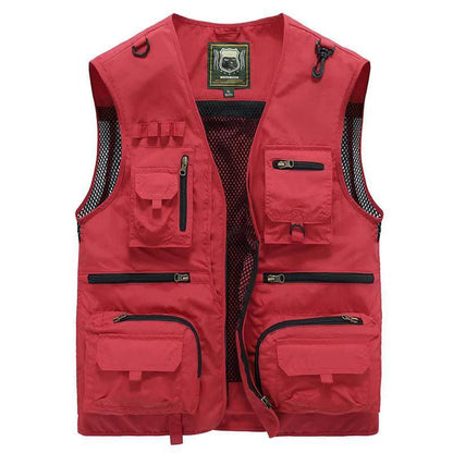 Men's Outdoor Vest with Many Pockets – Breathable Utility Vest for Camping, Fishing, Hiking & Adventure