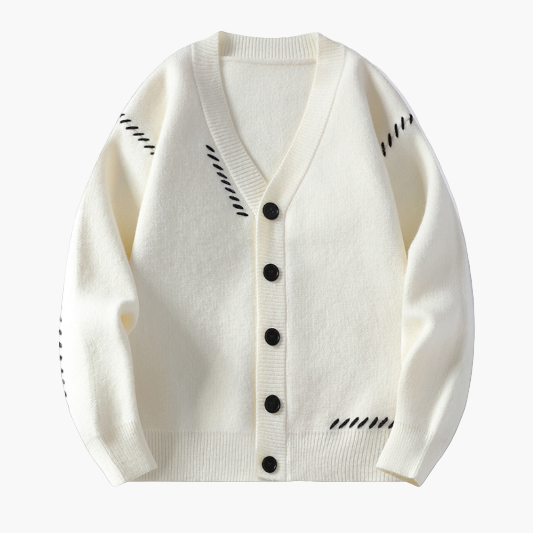 Men's knit cardigan with button placket and modern design – Comfortable casual and office look