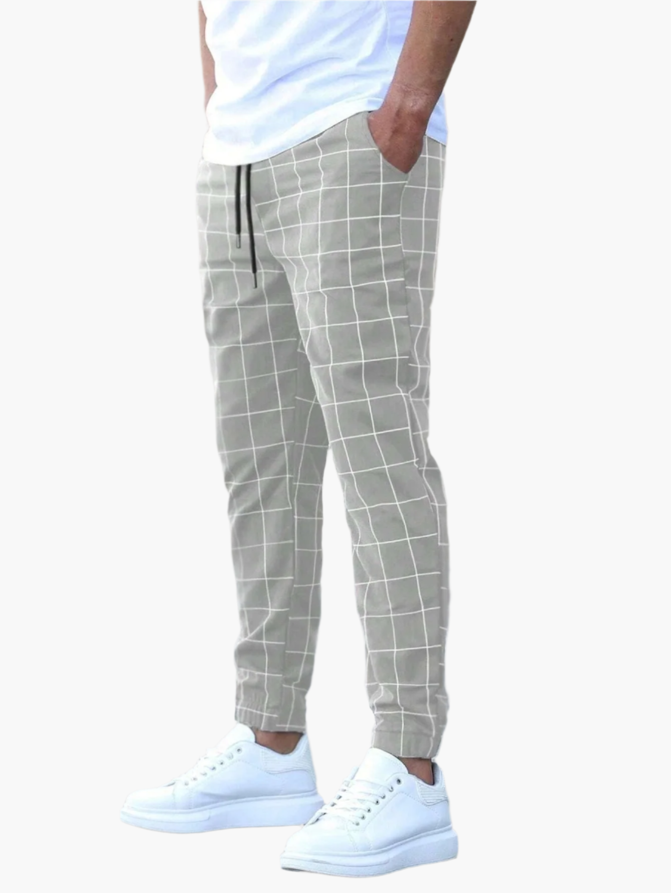 Herren Joggerhose mit Karomuster – Stilvolle Freizeithose für Alltag und Sport