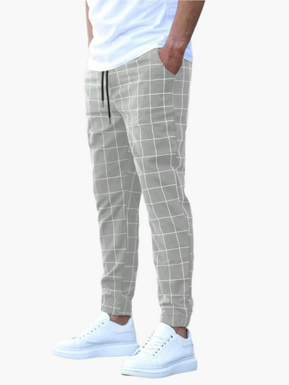 Herren Joggerhose mit Karomuster – Stilvolle Freizeithose für Alltag und Sport