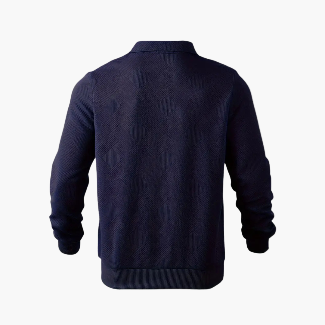 Men's Vintage Sweatshirt with Zipper – Geometric Pattern, Fashionable & Versatile