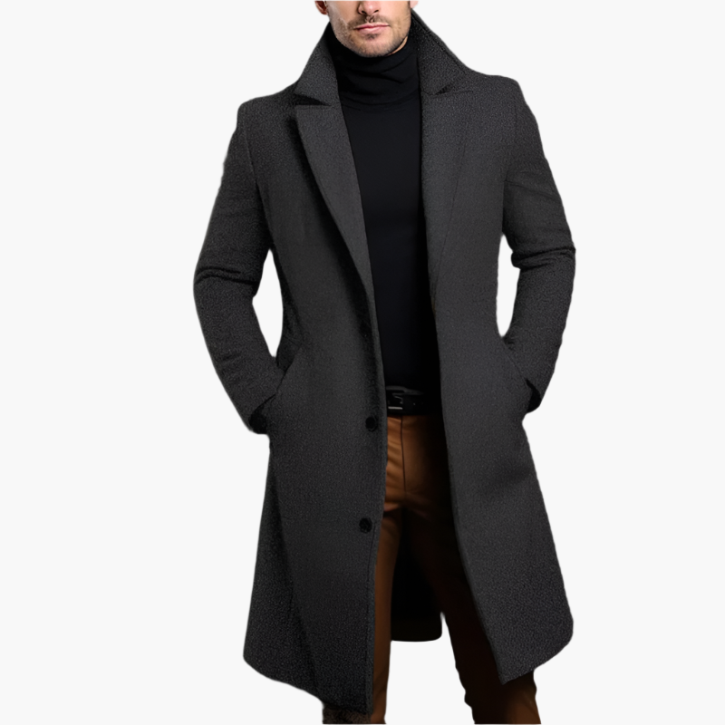 Men's Classic Wool Coat – Elegant Business & Casual Winter Coat