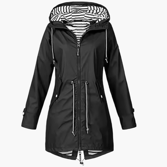 Damen Outdoor Regenjacke mit Kapuze – Wasserdichte Windjacke für Freizeit, Wandern & Alltag