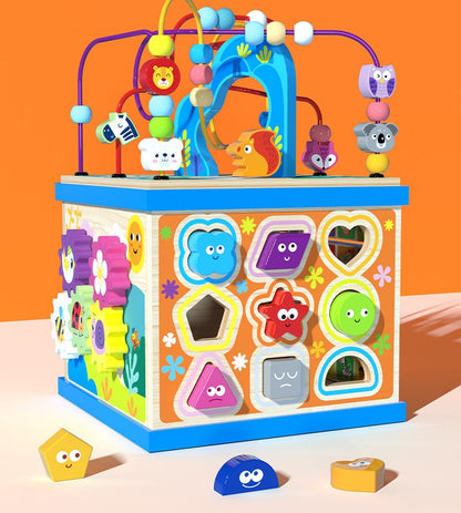 Multifunktionales Motorikspielzeug Lernwürfel für Kinder – Alphabet, Tiere, Formen & Zahlen – Pädagogisches Spielzeug