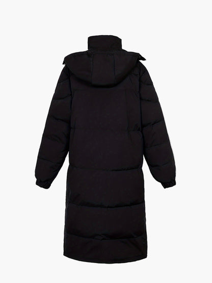 Men's Winter Quilted Long Coat Casual with Hood and Pockets – Perfect for Outdoor & Everyday Use