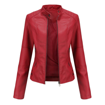 Georgina – Dünne Vegane Jacke mit Stehkragen im Slim-Fit
