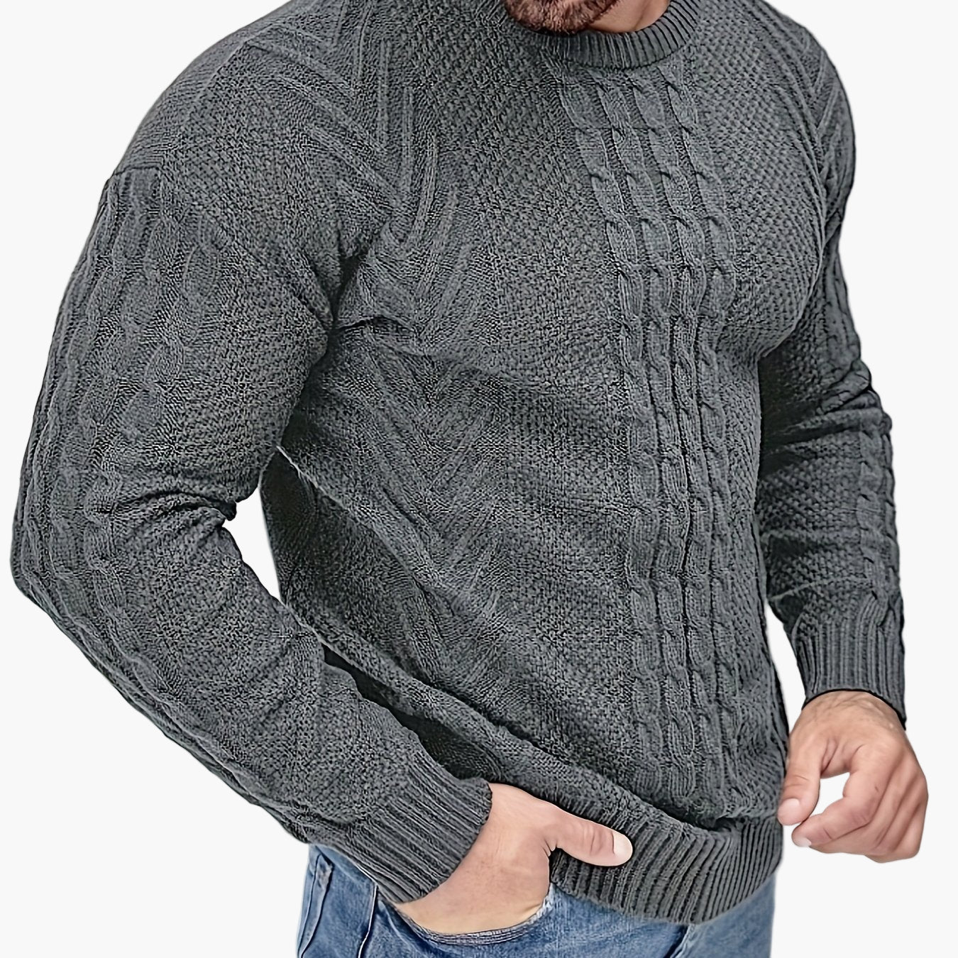 Men's knitted sweater in casual style – fashionable leisure sweater for autumn and winter