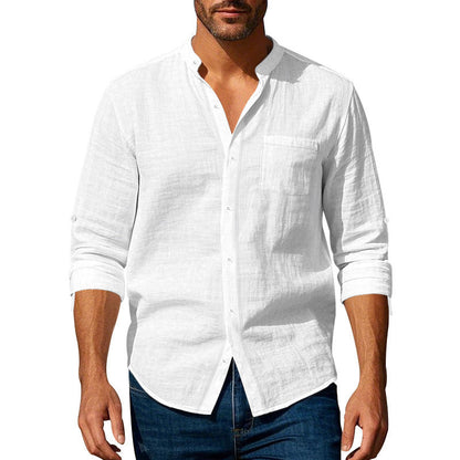 Mark – Langärmliges Casual-Hemd mit Stehkragen und Taschen für Herren