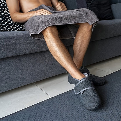 Men's Comfort Slippers with Velcro Closure and High Shaft – Comfortable Vintage Slippers for Every Day