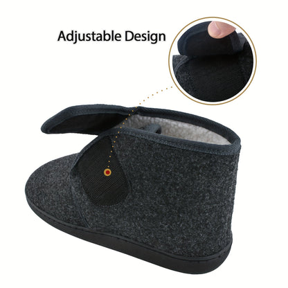 Men's Comfort Slippers with Velcro Closure and High Shaft – Comfortable Vintage Slippers for Every Day