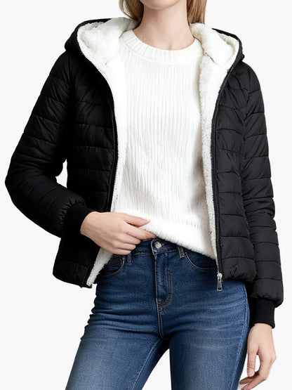 Women's quilted jacket with hood – Elegant winter companion for everyday and leisure use