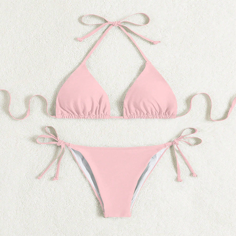 Helen – Bikinis with tied halter in solid color