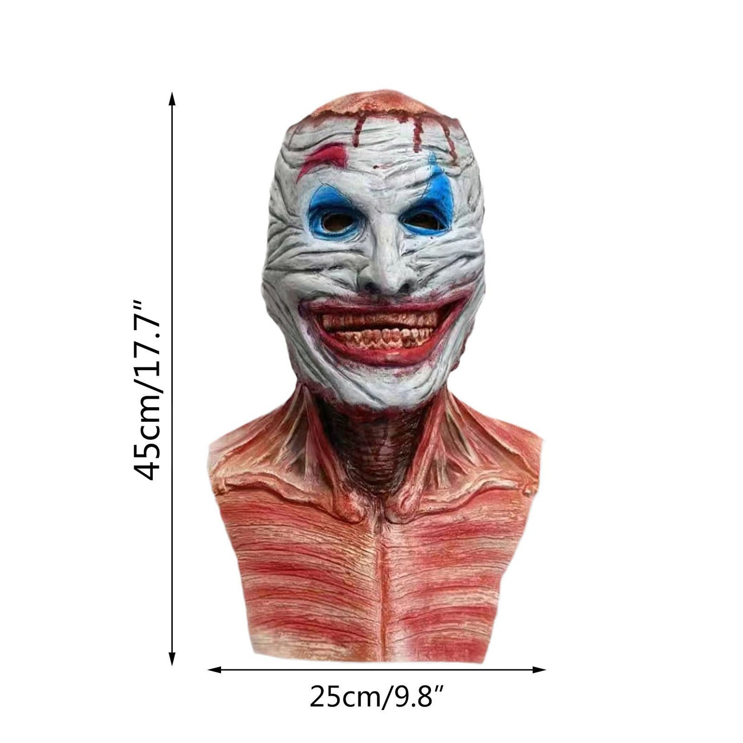 Halloween Latex Horror Clown Mask for Adults – Creepy DIY Headwear for Costumes and Parties