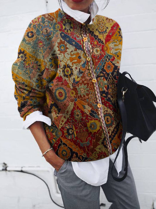 Timothy – Geometrisches Print-Cardigan mit langen Ärmeln