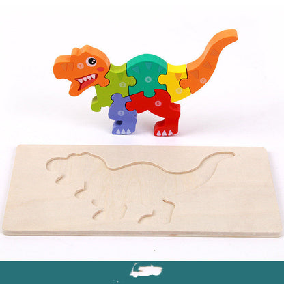 Kinder 3D Dinosaurier Holzpuzzle – Lernspielzeug & Motoriktraining