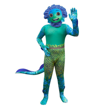 Children's Halloween Costume Sea Monster Cartoon Overall Unisex for Party & Carnival