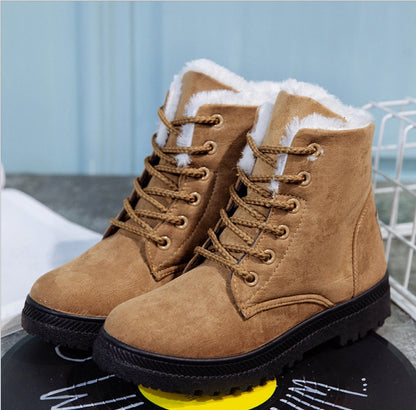 Shirley – Flache Damen-Schneestiefel aus hochwertigem veganem Plüsch