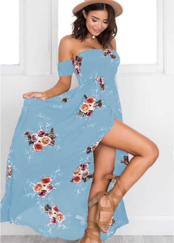 Jessica – Boho Maxikleid Off-Shoulder Sommer