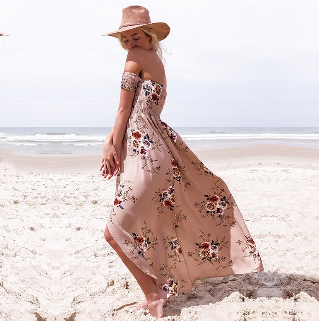 Jessica – Boho Maxikleid Off-Shoulder Sommer