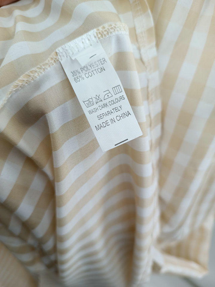 Sharon – Langes Kleid mit Patchwork-Karo-Muster