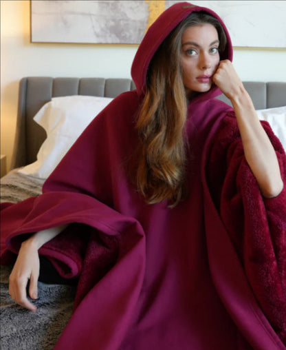 Damen Oversize Hoodie-Decke – Kuschelige Kapuzenponcho für Entspannung & Komfort