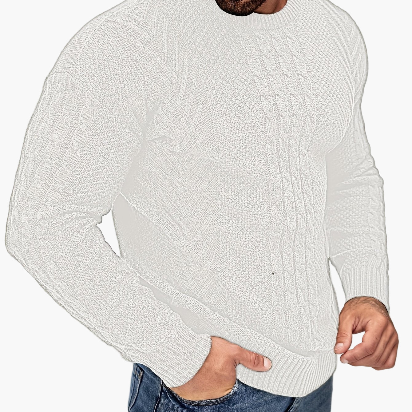 Men's knitted sweater in casual style – fashionable leisure sweater for autumn and winter