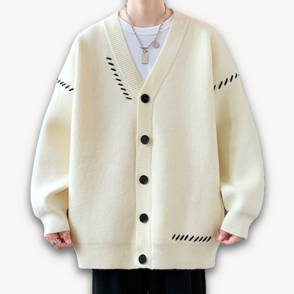 Men's knit cardigan with button placket and modern design – Comfortable casual and office look