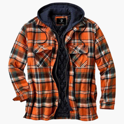 Herren Flanelljacke mit Kapuze – Klassischer Holzfäller-Look, Gefüttert & Vielseitig für Outdoor und Alltag