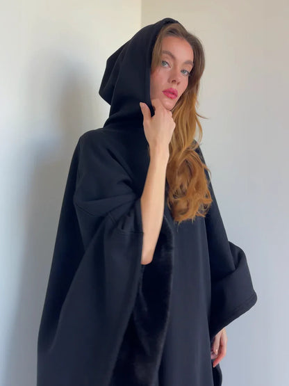 Damen Oversize Hoodie-Decke – Kuschelige Kapuzenponcho für Entspannung & Komfort