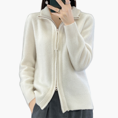 Damen Strickjacke mit Reißverschluss – Klassischer Stil für Büro und Freizeit