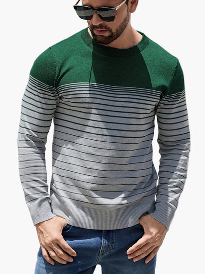 Men's Sweater Casual Stripe Pattern Long Sleeve – Stylish for Everyday and Leisure