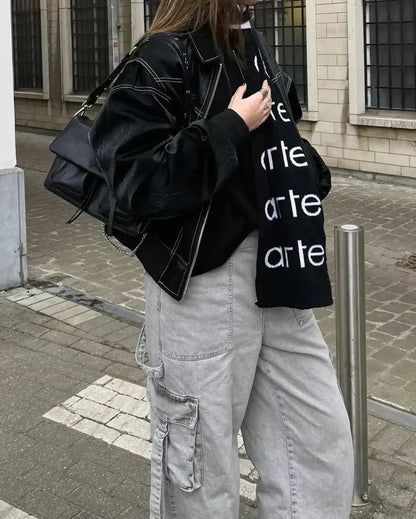 Damen Oversized Bomberjacke Streetstyle Übergangsjacke für Freizeit & Alltag