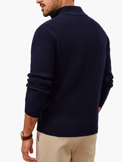 Men's Half-Zip Knit Sweater – Stylish Casual Sweater for Autumn and Winter