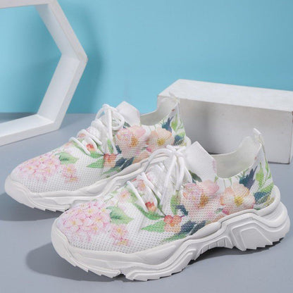 Barbara – Blumenfreizeitschuhe mit Flacher Sohle für Damen