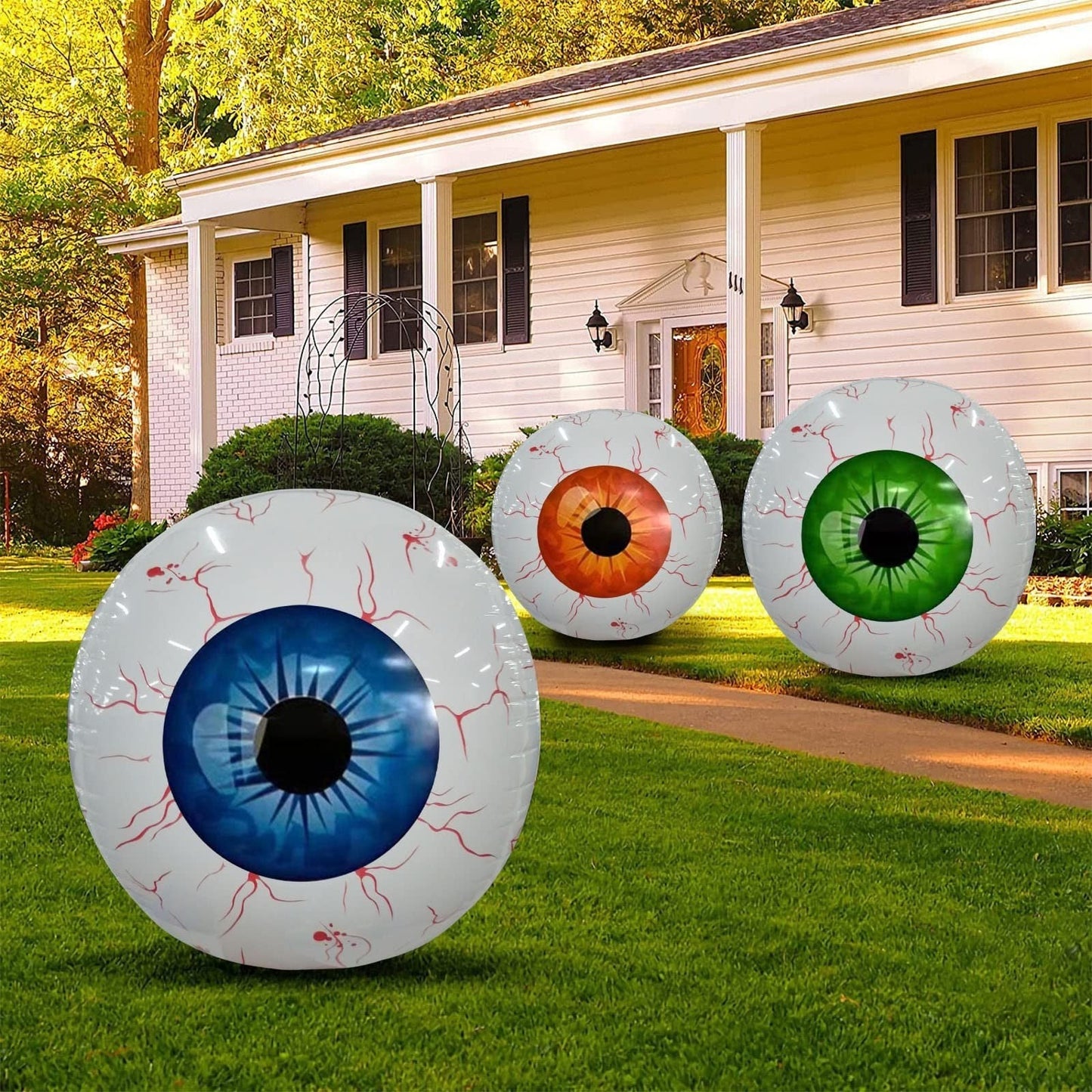Halloween decoration inflatable giant eyes for garden & party – creepy horror eyeball balloons for Halloween decorations