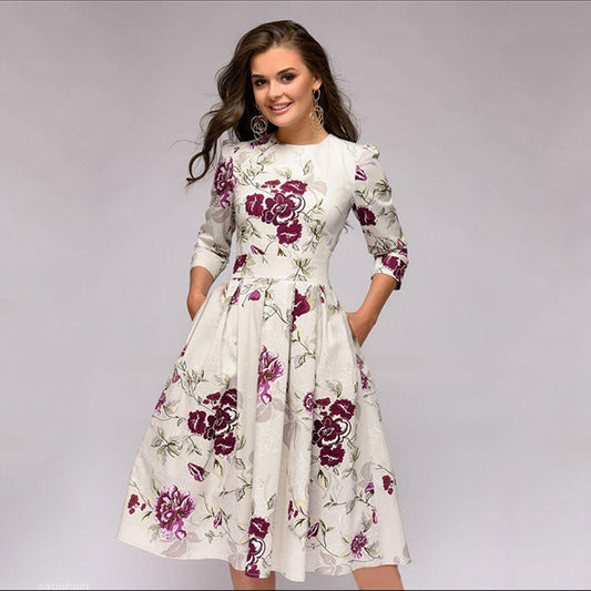 Alice – A-Linien Faltenkleid mit modischem Druck