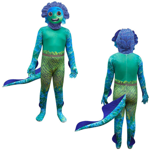 Children's Halloween Costume Sea Monster Cartoon Overall Unisex for Party & Carnival