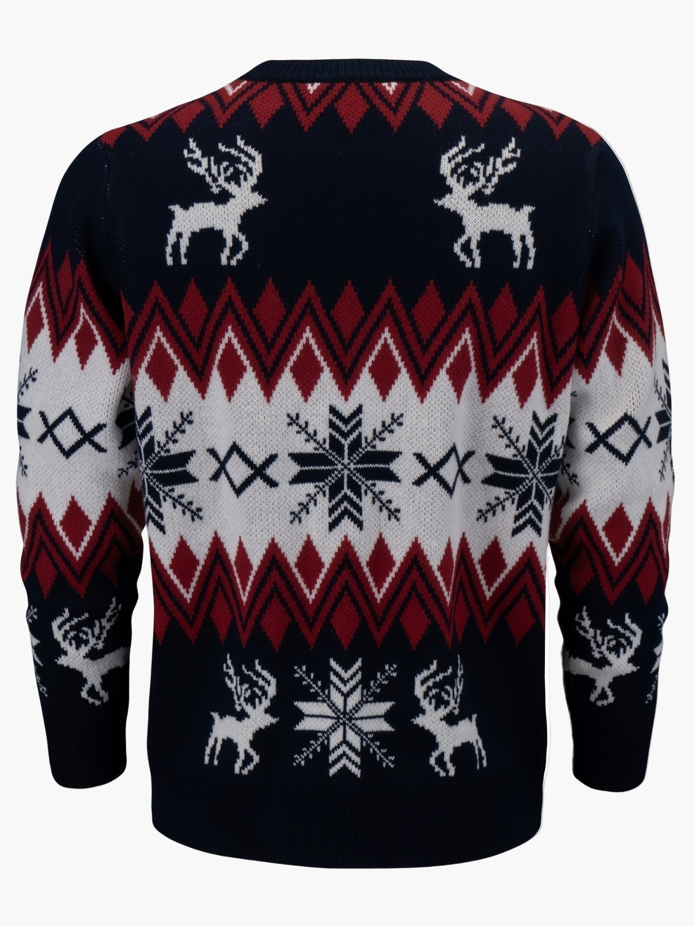 Men's Christmas Sweater with Reindeer and Snowflake Design – Classic Winter Style for Festive Occasions