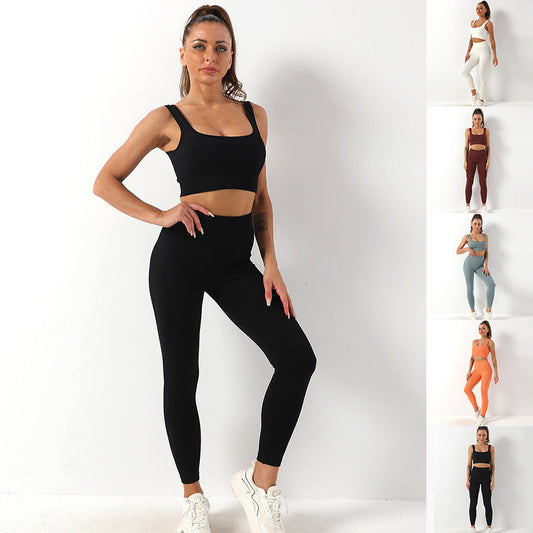 Kim – 2-teiliges nahtloses Yogaset mit sportlichem Hochbund und Bauchhebendem BH