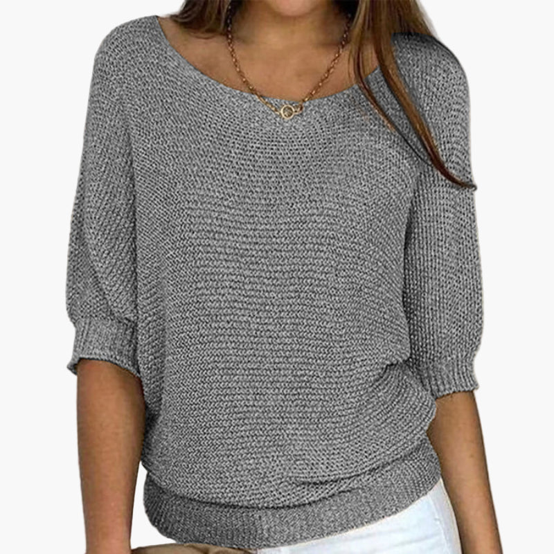 Damen Strickpullover mit weitem Ausschnitt – Lässiger Komfort für Alltag und Freizeit