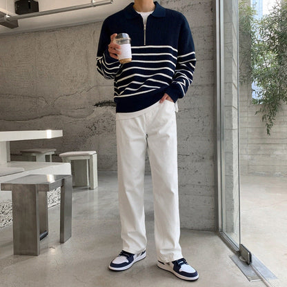 Stanley – Long-sleeved Sweater with Lapel for Men